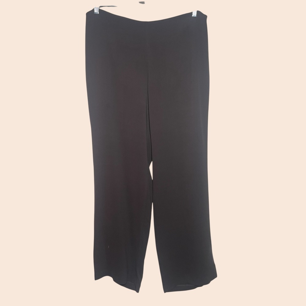EILEEN FISHER‎ Wide Leg Silk Pants Taupe Brown Size L